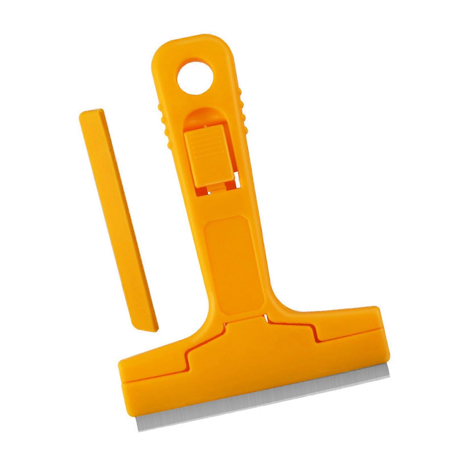 Multi Surfaces Scraper Tool Quick Release Blade Design Carbon Steel Construction For Efficient Tile Glass And Grout Cleaning Multicolor