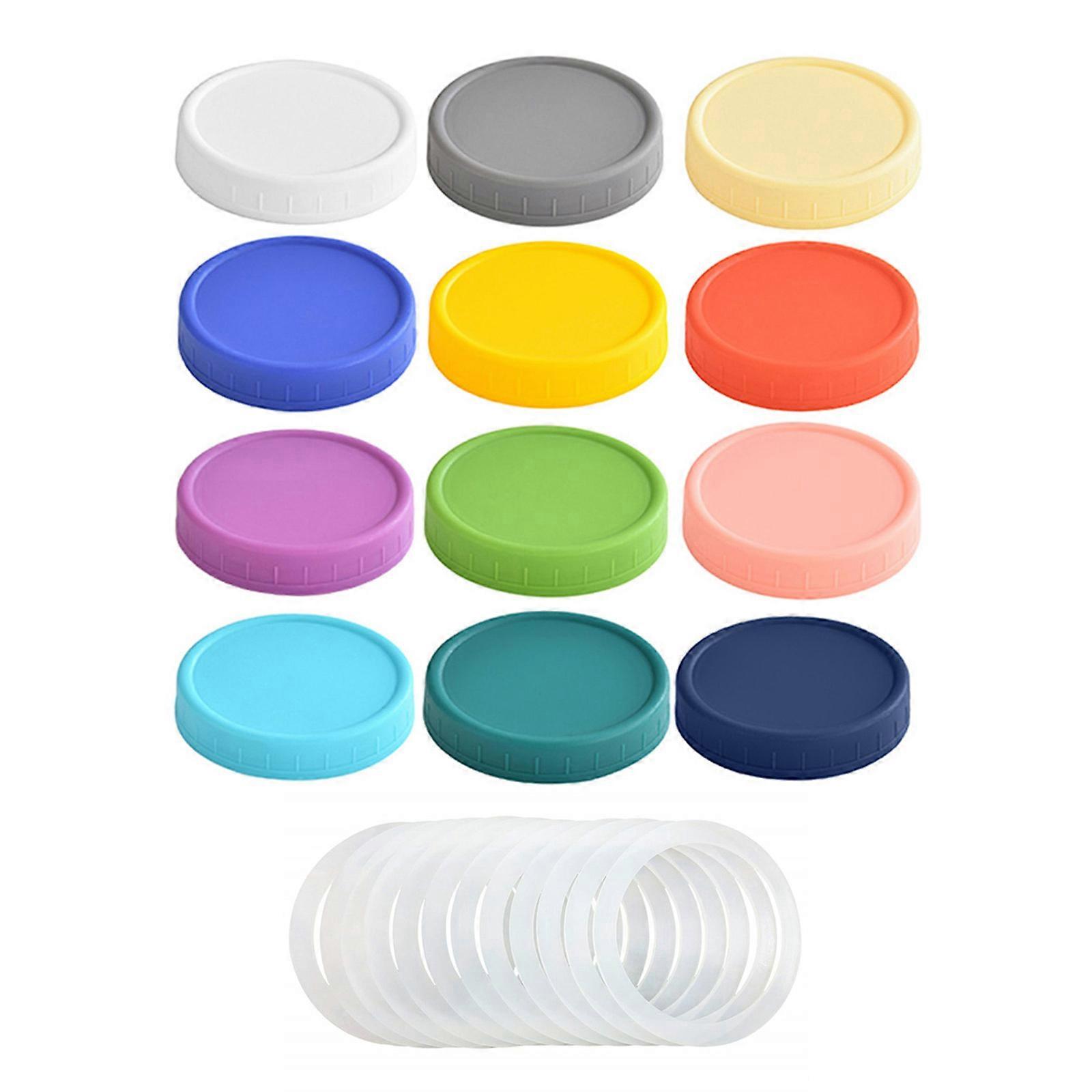 Multi Color Plastic Mason Jar Caps 7CM Diameter Food Grade Secure Storage Container Lids Set Kitchen Essential Multicolor