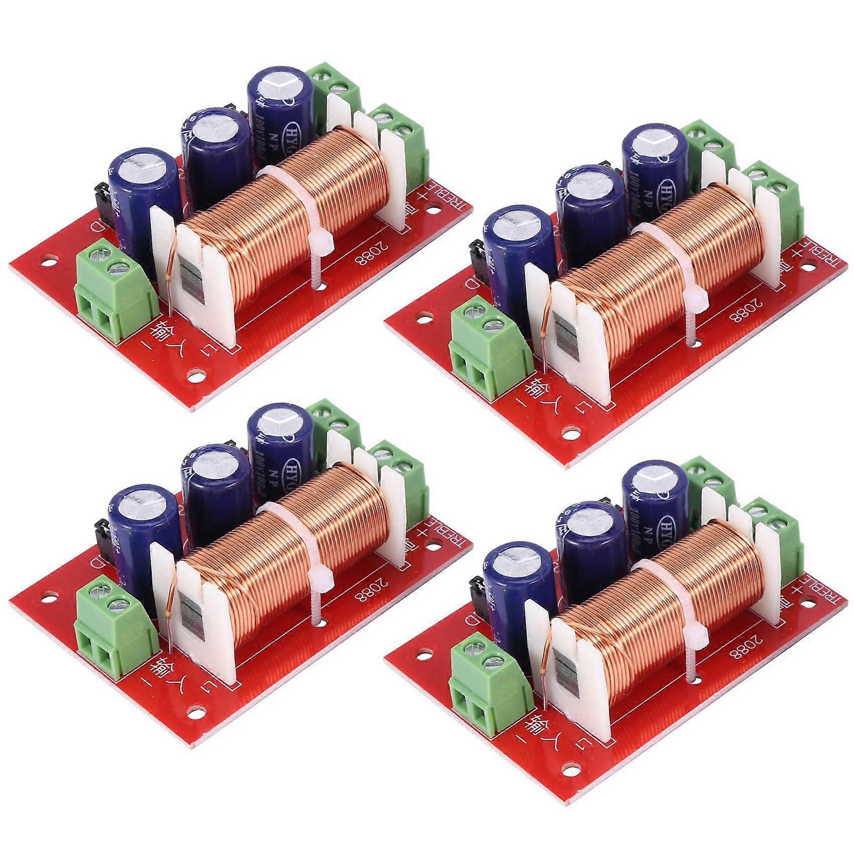 4Pcs 400W Speaker Crossover 2 Way Audio Adjustment Tweeter Bass Speakers Filter Frequency Divider fo