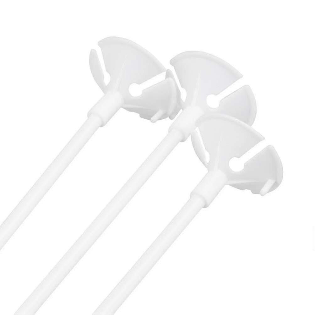 Balloon sticks compatible with decorations - 50 reusable white holders