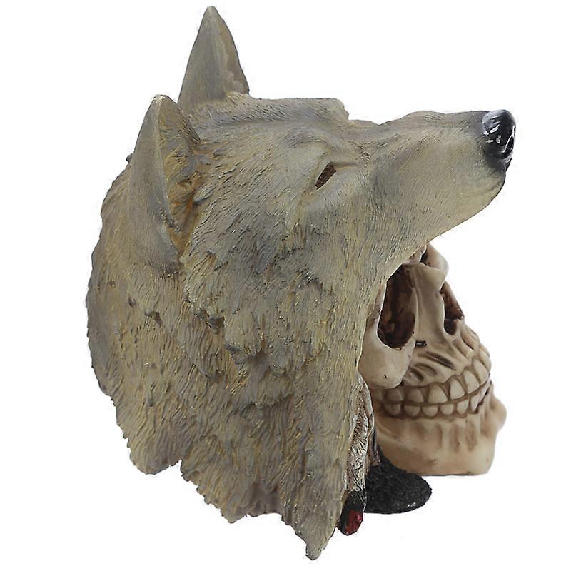 Fantasy Skull with Wolf Head Ornament 1 Pack