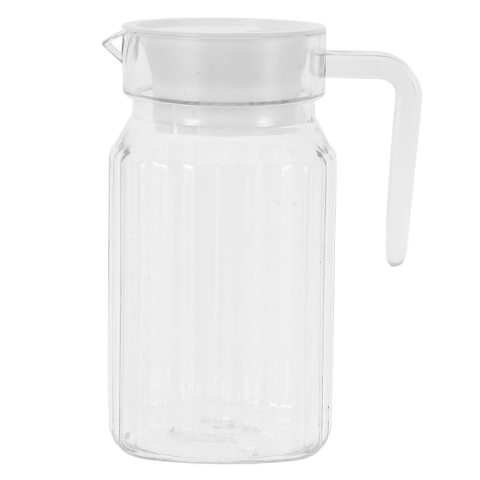 Striped Fruit Juice Bottle Pitcher with Lid for 500Ml Beverage Use