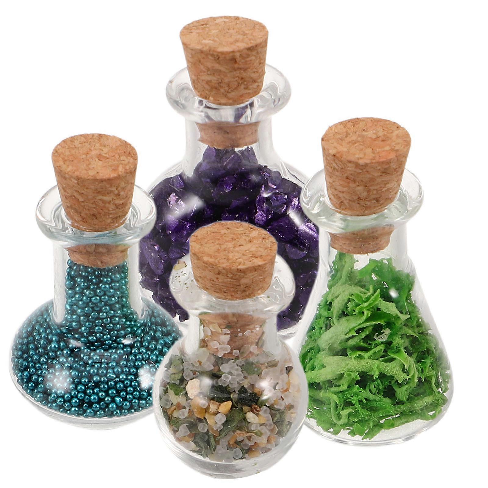 Witch Decor Miniature Bottles Assorted Color for Dollhouse 4Pcs Kit