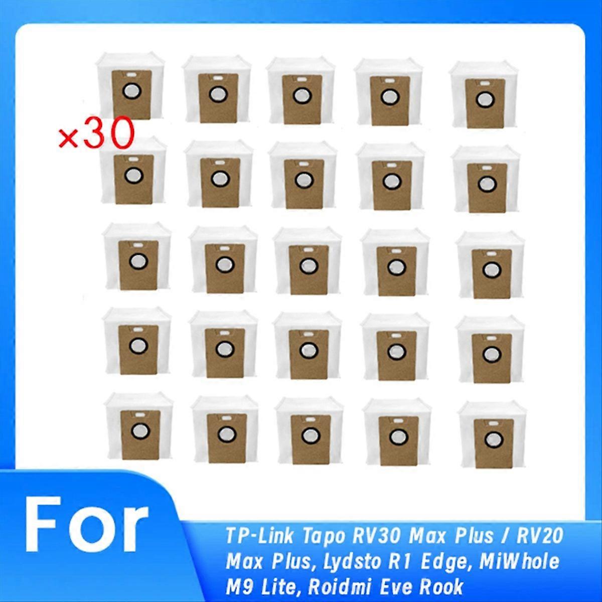 30 PCS Dust Bag for TP-Link Tapo RV30 Max Plus / RV20 Max Plus,Lydsto R1 Edge,MiWhole M9 Lite,Roidmi Eve Rook Sweeper