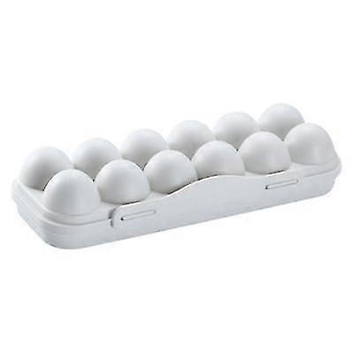12 Egg Plastic Storage Box With Lid Suitable For Refrigerator And Outdoor Use