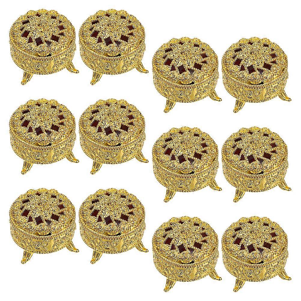 Golden Wedding Candy Box for Storage 20Pcs Round Vintage Candy Boxes