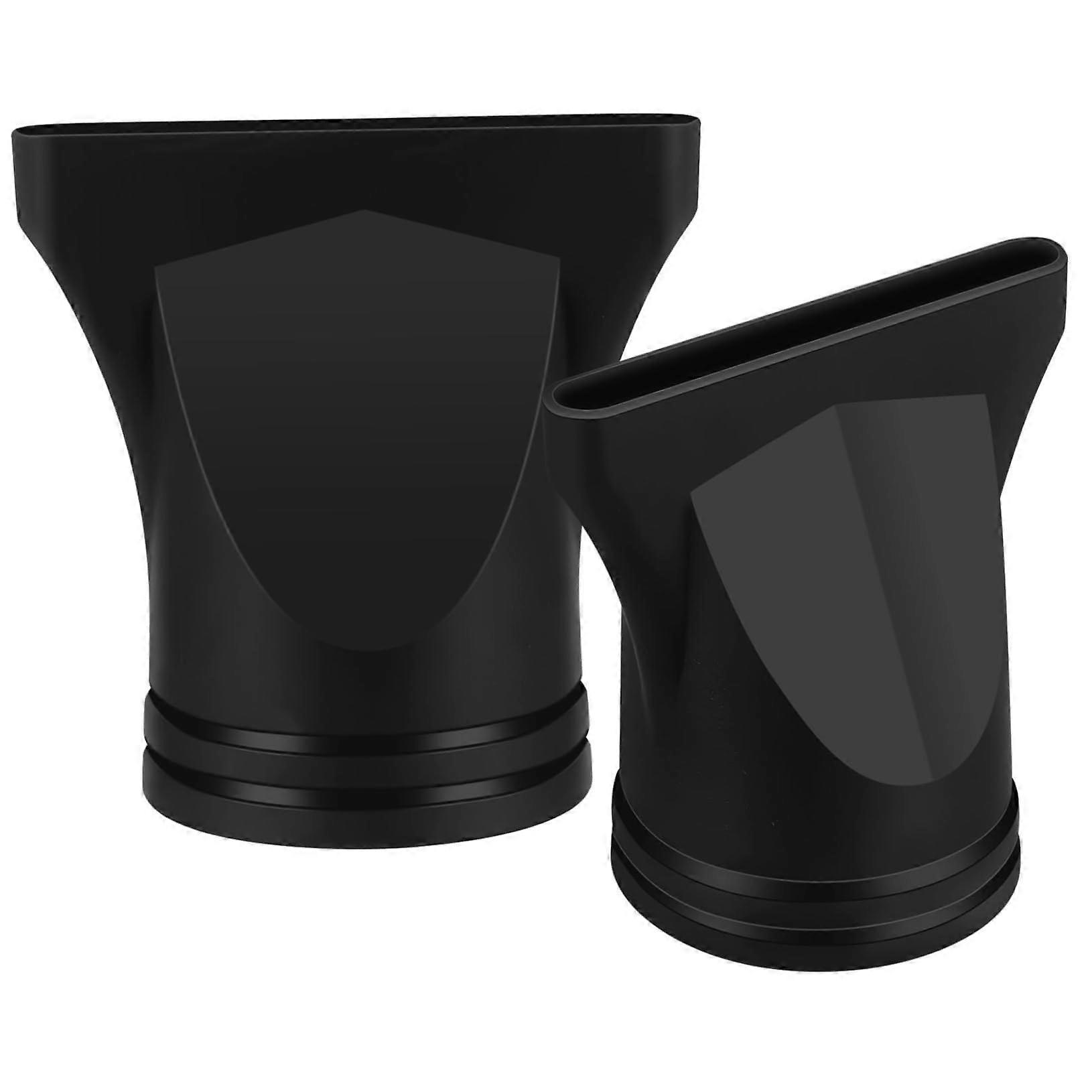 Hair Dryer Nozzle and Diffuser Set, Plastic Replacement Attachments for Salon Styling, Black