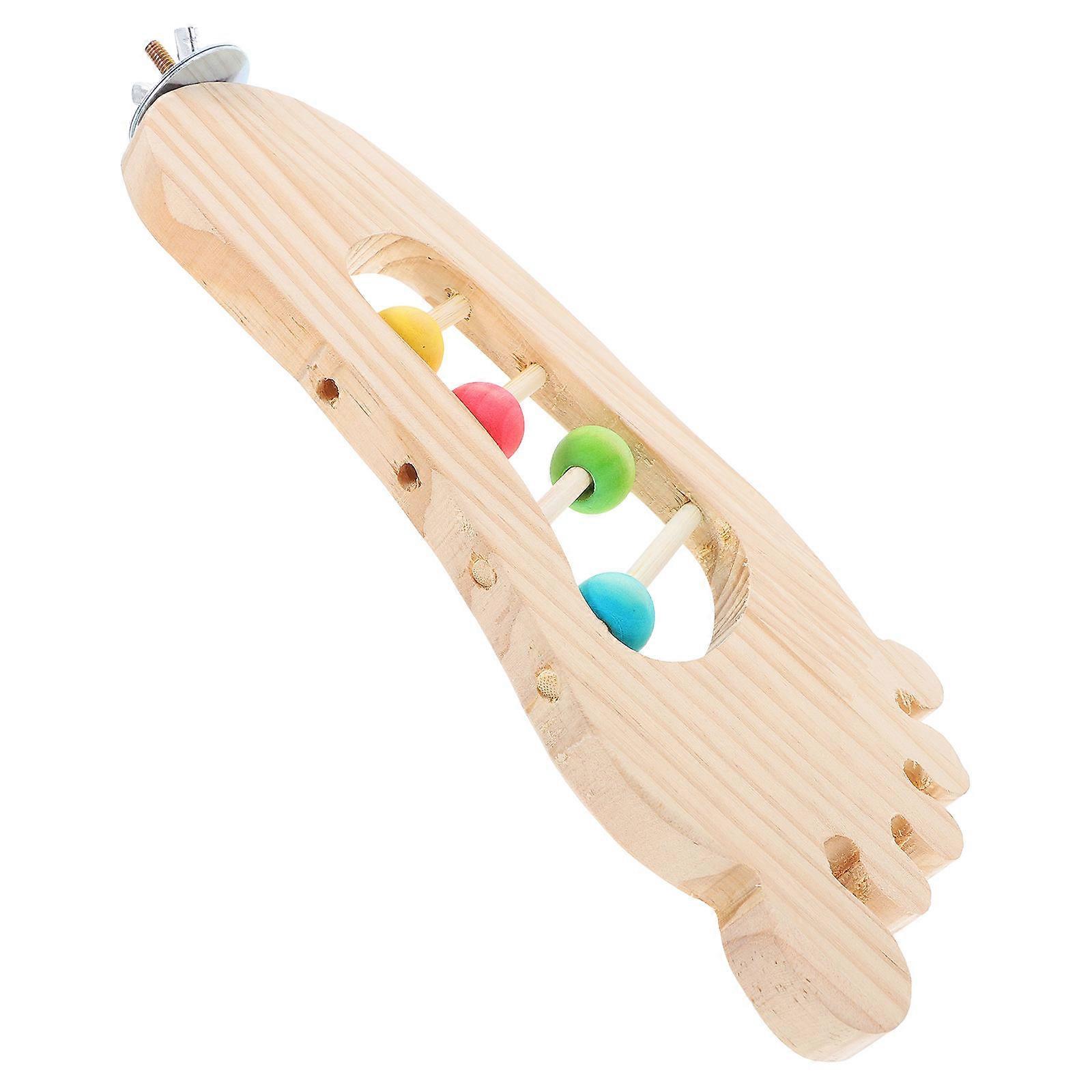 Wooden Parrot Play Stand Bird Perch Stand for Resting Multi 2