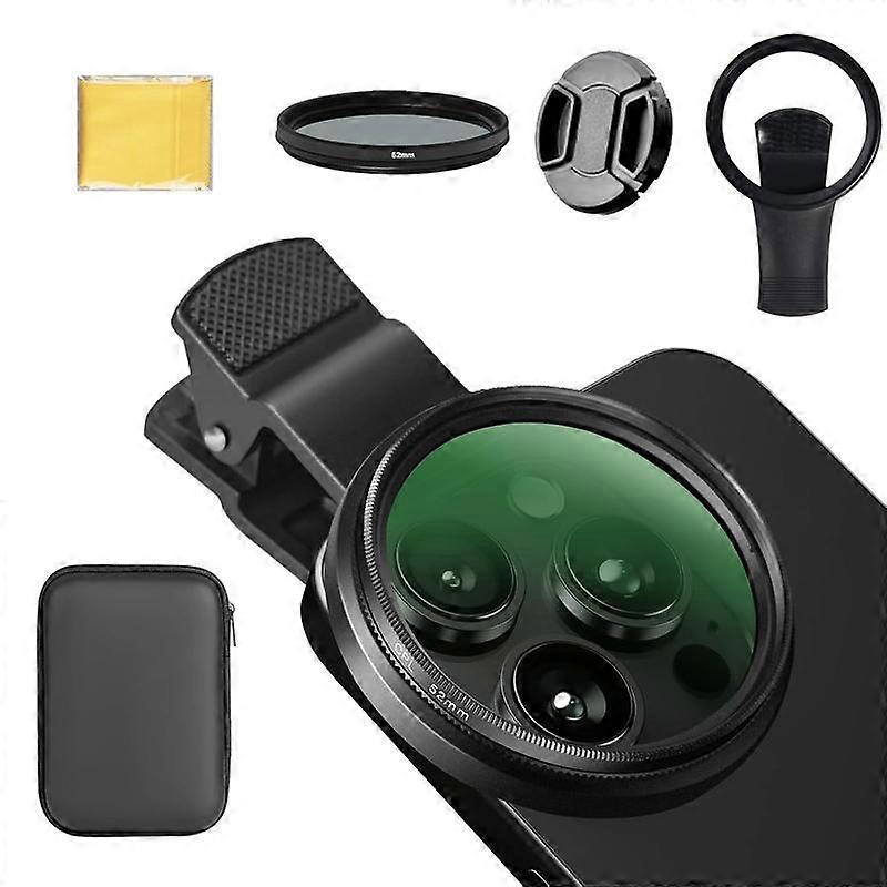 52mm Clip-On CPL Polarizer Circular Filter,Phone Camera Lens Filter,Ultra Slim Multi-Coated CPL Filter for Samsung iPhone Camera Accessories