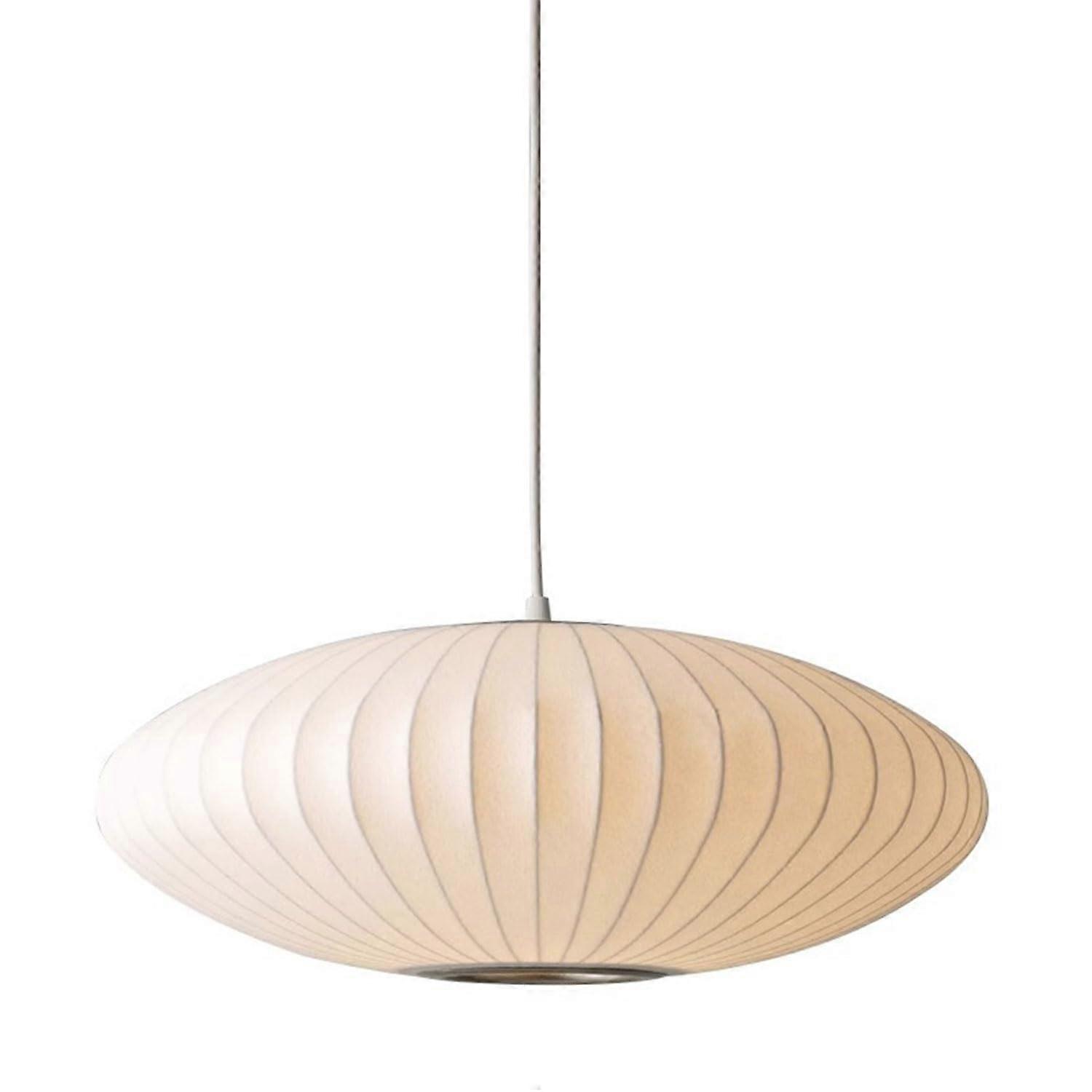 Modern Simple Silkworm Cocoon Pendant Lights E27 Socket Single Head Indoor Flat Shape Adjustable Hanging Light 40cm Kitchen Island