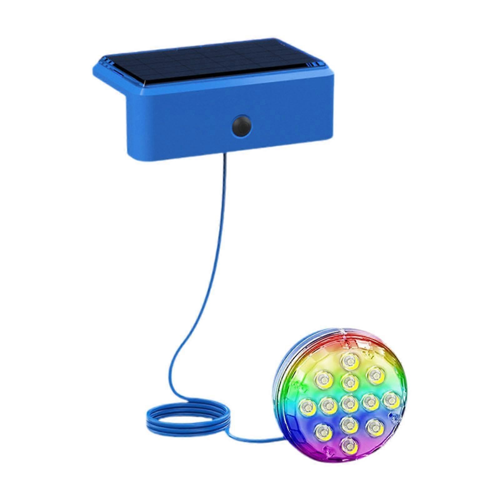 Solar Swimming Pool Light Kit RGB Lighting IP68 Waterproof 39.3Inch Cable Remote Control