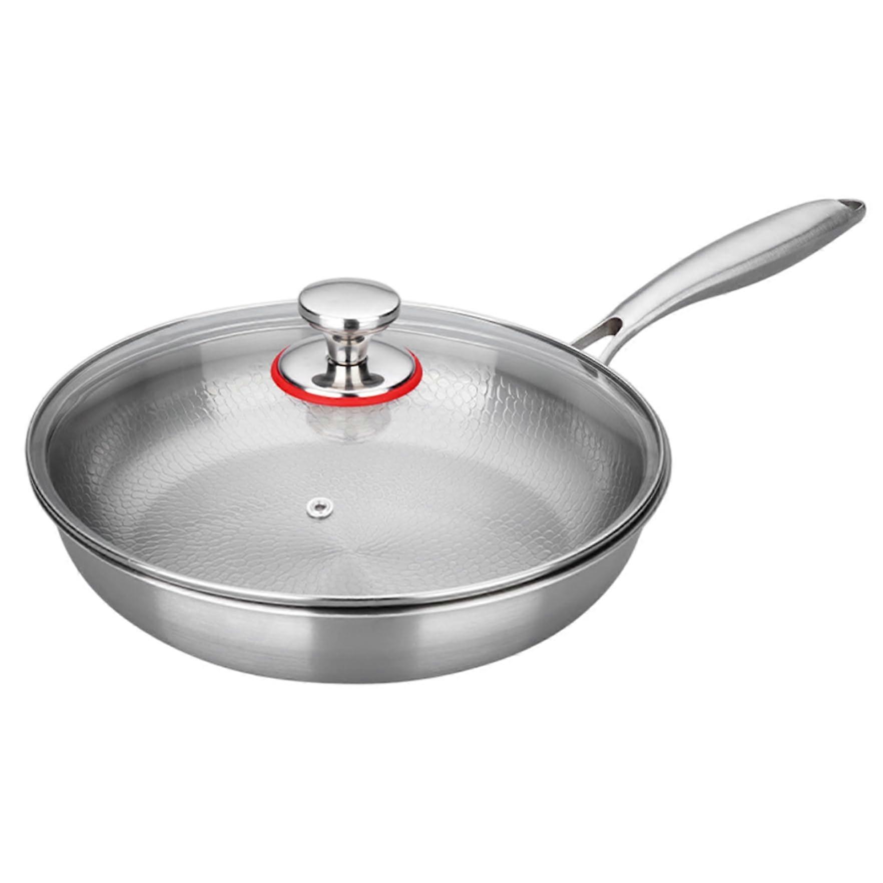 11 Inch Titanium Non Stick Frying Pan with Lid, Scratch Resistant, Induction Compatible, Even Heating