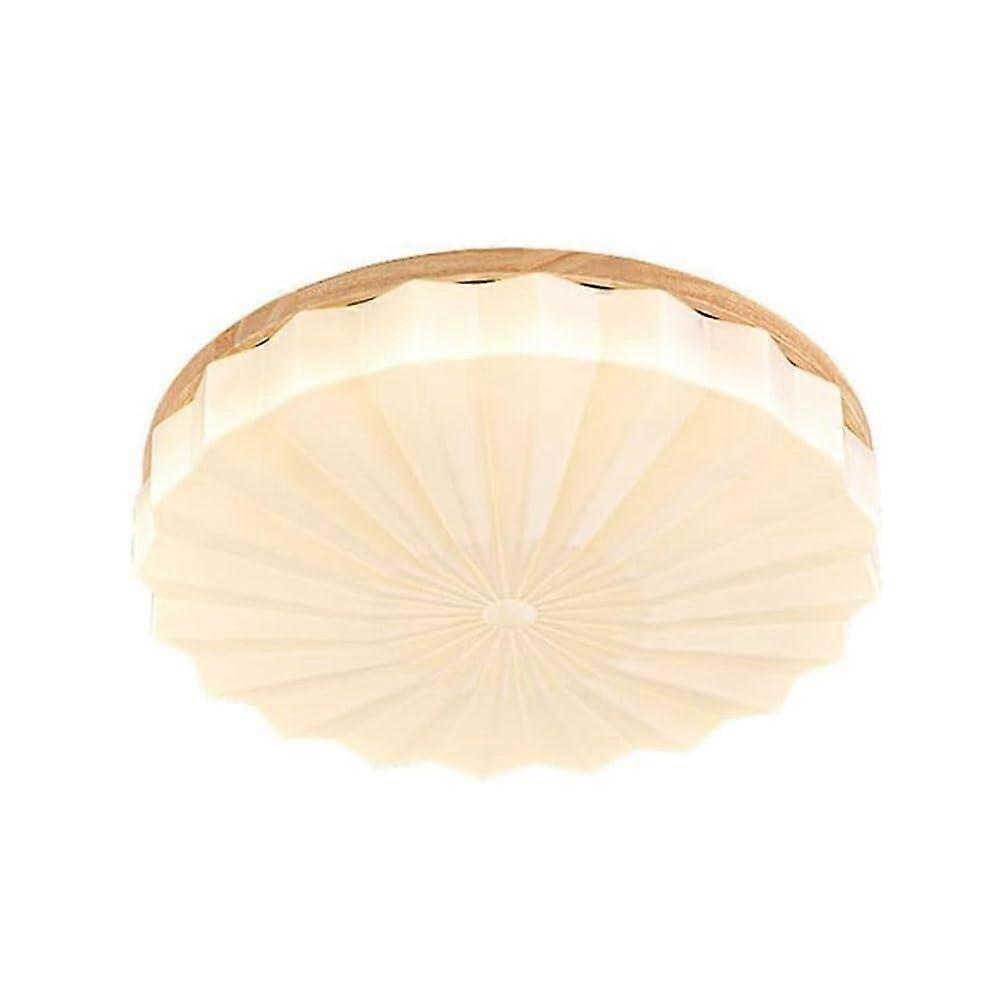Modern Wood LED Ceiling Light with Adjustable Tricolor Lighting, Japanese Style 50cm Energy Saving