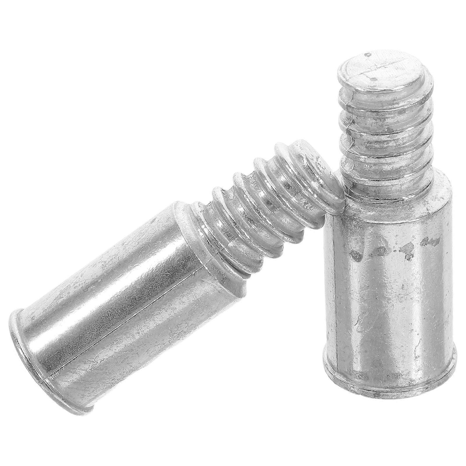 Threaded Mop Handle Connector Silver Aluminum Alloy for Cleaning 2Pcs