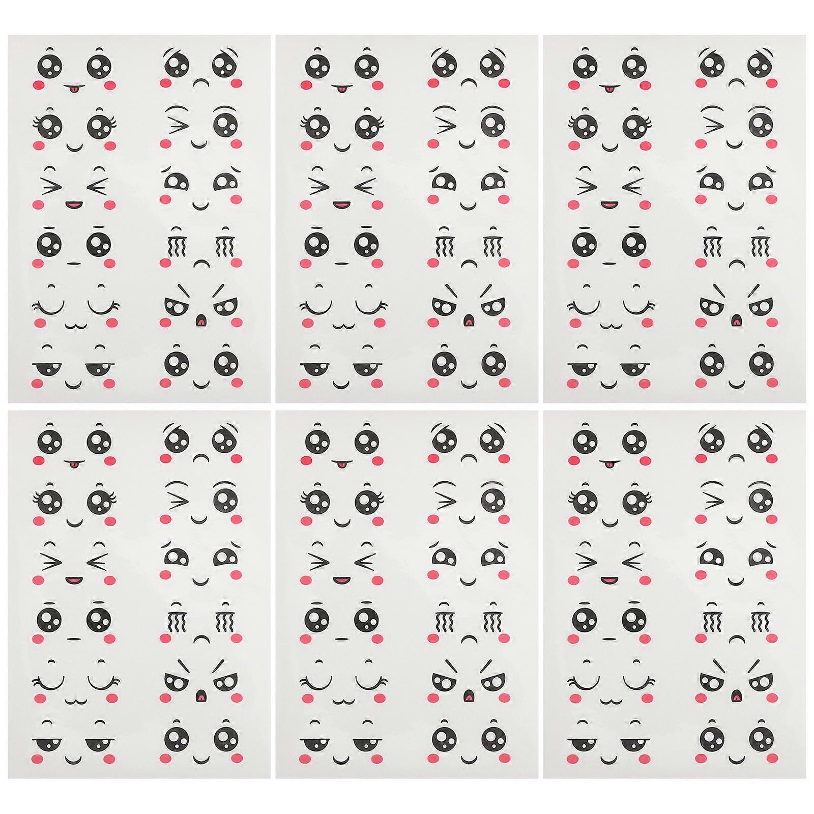 Room Sticker Easter Egg Cartoon Face Stickers for Decoration 10 Sheets PVC