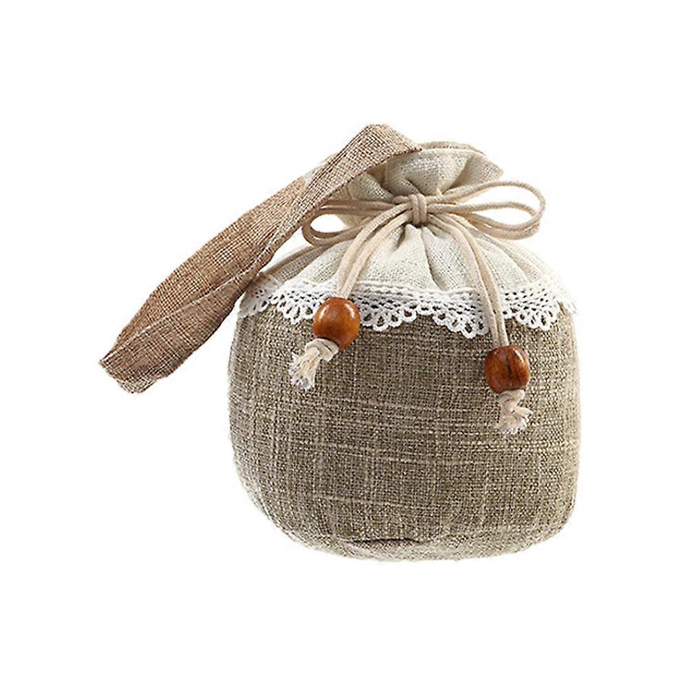 Lace Decor Bag Drawstring Storage Bag for Jewelry 2Pcs Multi Color Design