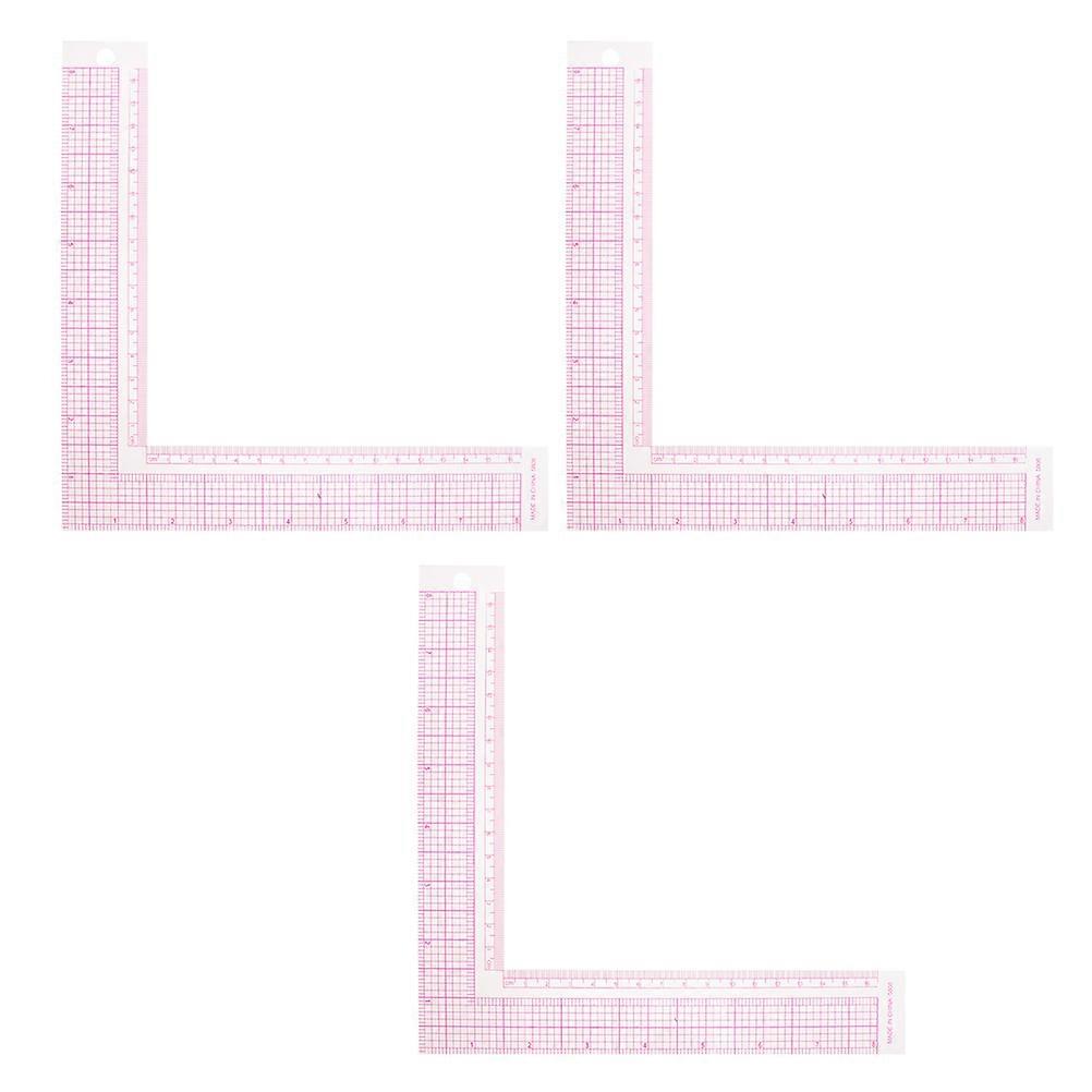 Pink Tailor Ruler Set for Sewing with L Shaped Design 3Pcs