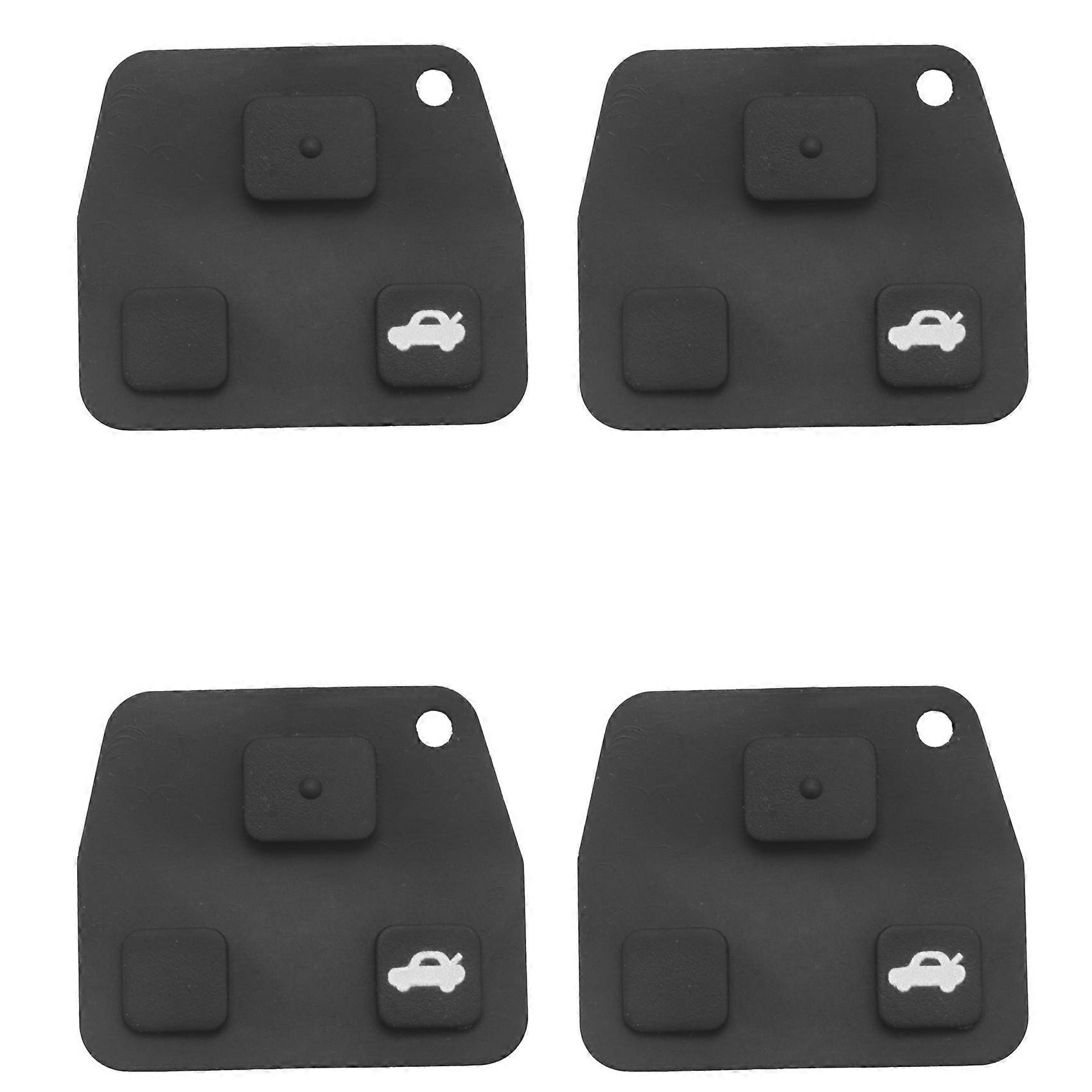 4X 3 Buttons Remote Key Repair Kit Case Fob Button Pad Rubber for Toyota Avensis