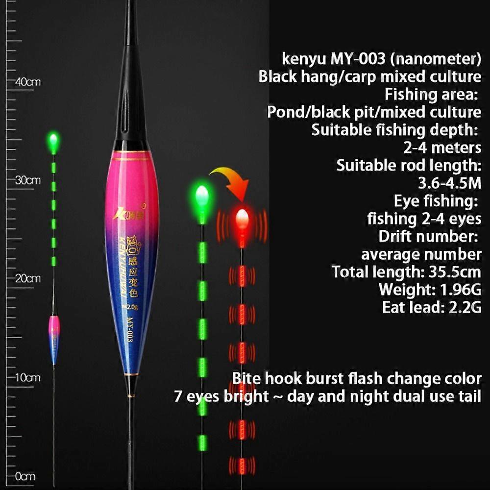 1pc lumi��re LED p��che intelligente lumi��re LED flotteur lumineux changement de couleur ��lectronique sept ��toiles flotteur poisson flotteur B