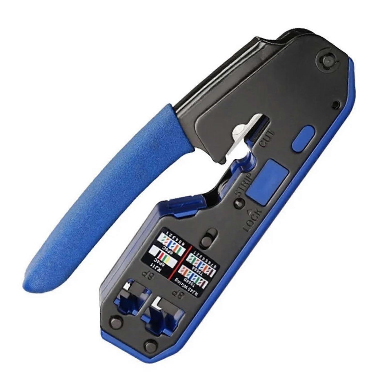 RJ45 CAT6 Network Cable Crimping Tool with Wire Stripper and Ergonomic NonSlip Grip