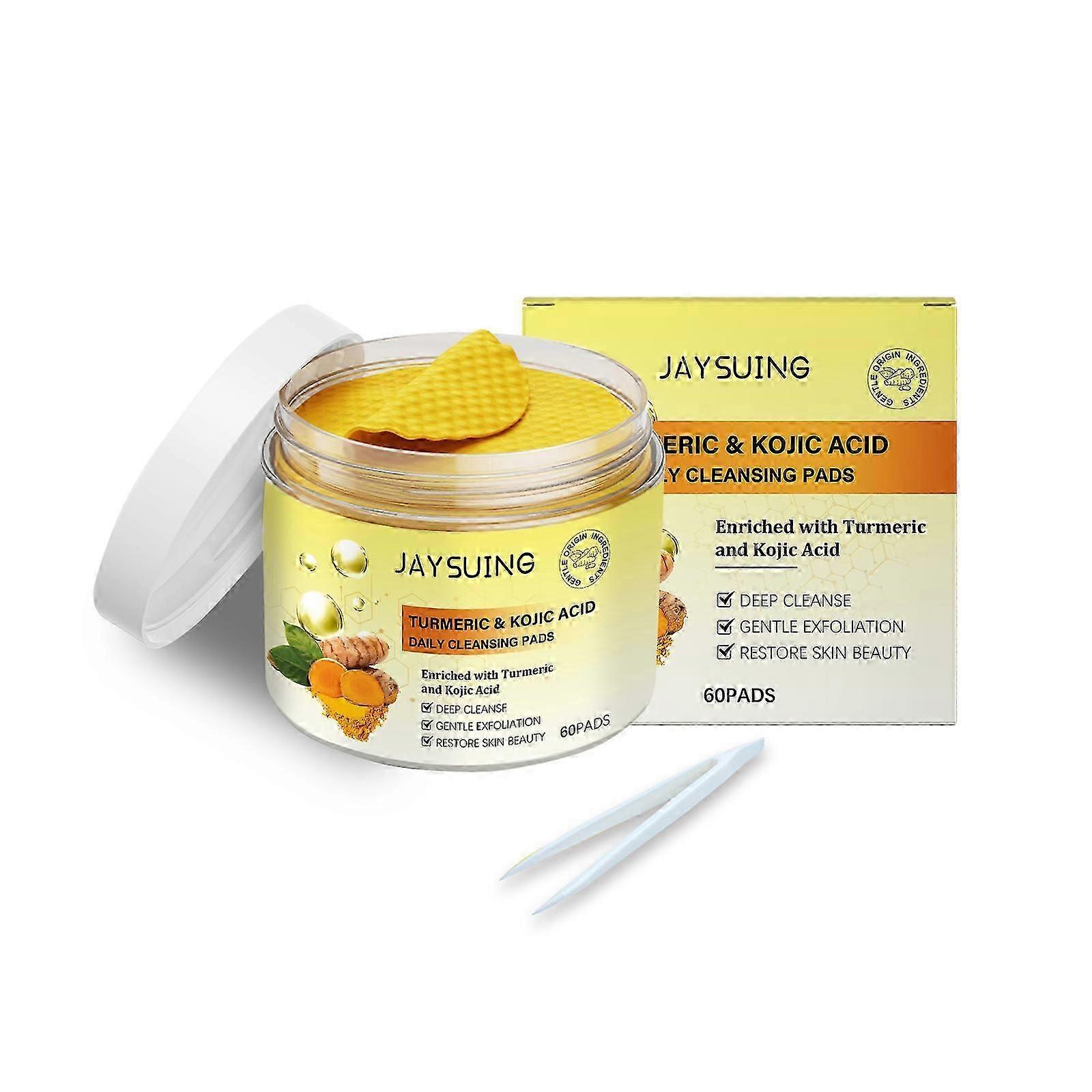 Gentle Turmeric Acid Cleansing Pads for Deep Pore Detox & Hydration