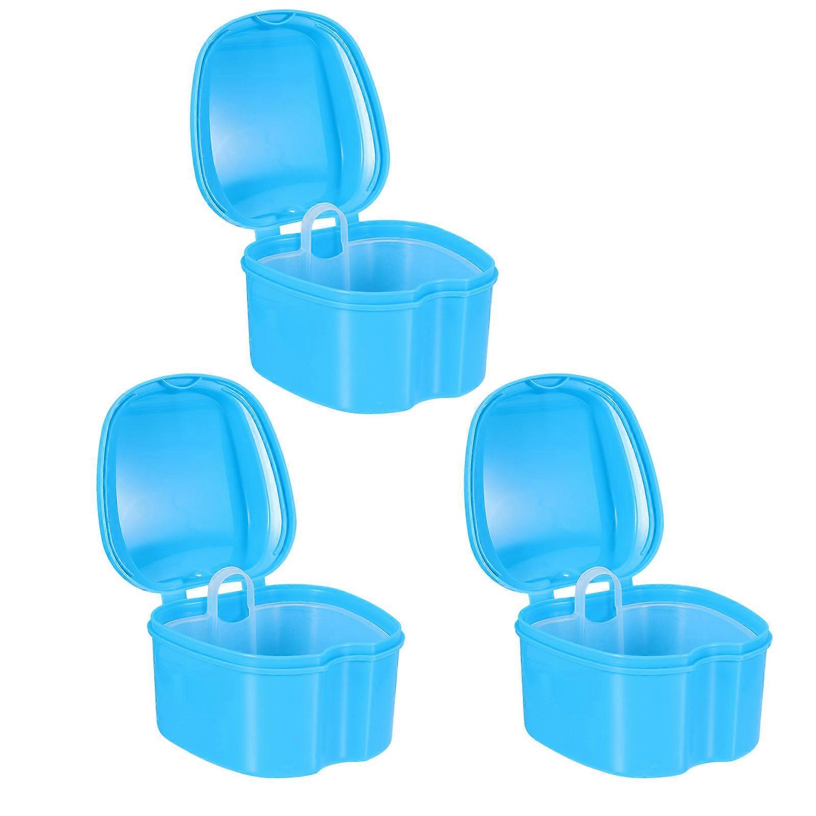 Denture Storage Container Orthodontic Box for Oral Care 3Pcs