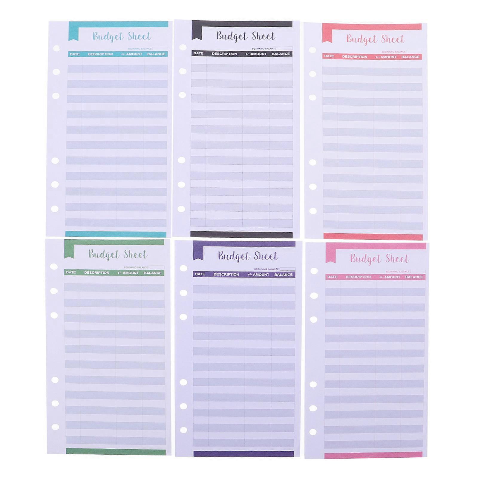 Binder Budget Sheets Card for Personal Expense Tracking with 12Pcs Sheets