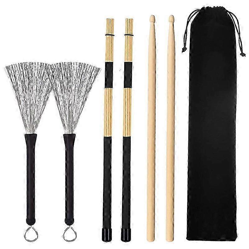Jazz Drumsticks Set Drumsticks Retractable Drum Wire Brushes Sticks