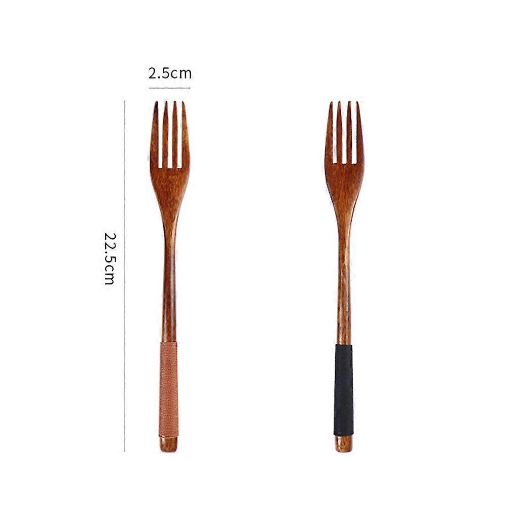 Children Fork Japanese Wooden Fork for Kitchen Use 6Pcs Assorted
