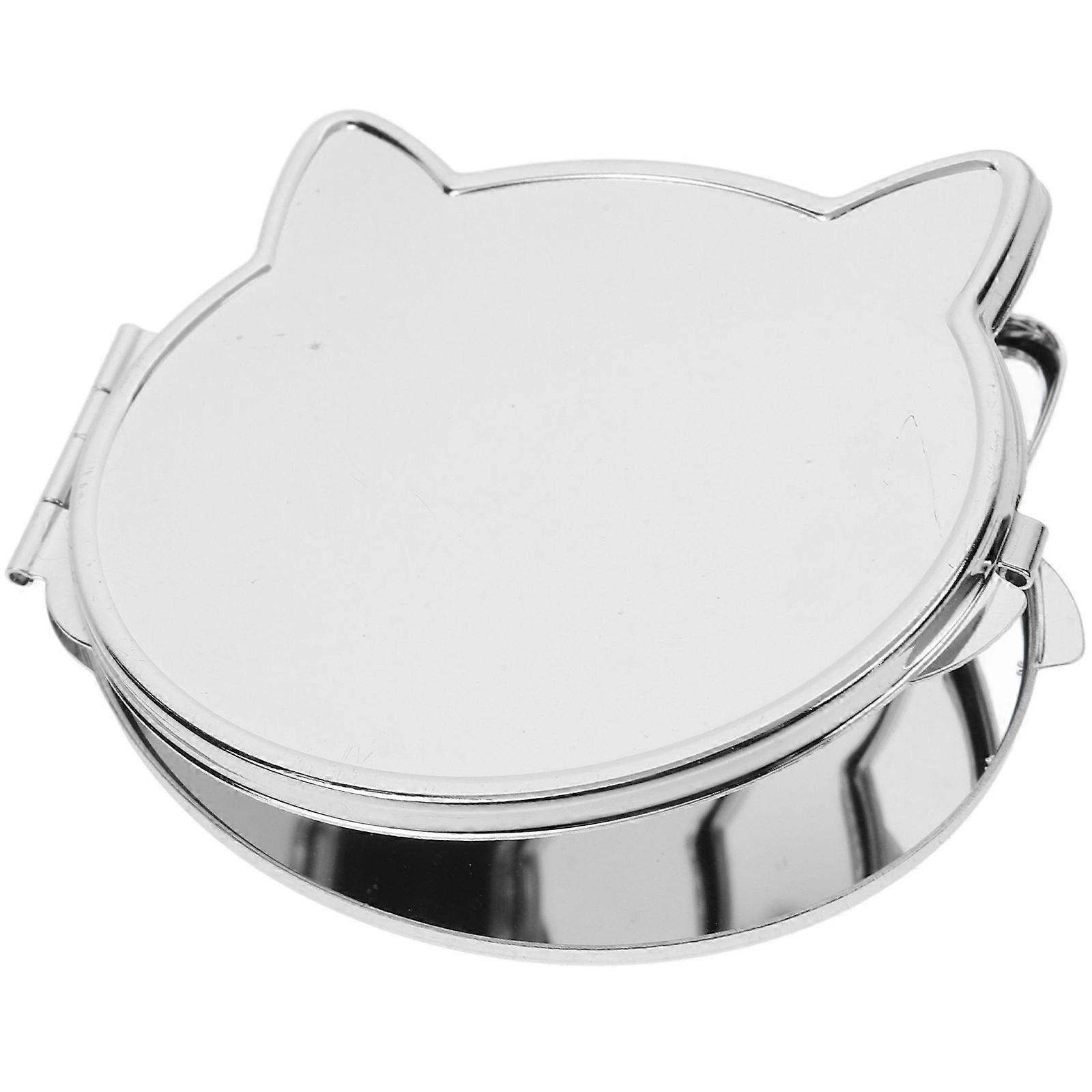 Multi-function Pocket Mirror Cat Shaped Makeup Mirror Portable Double Sided Travel Mirror