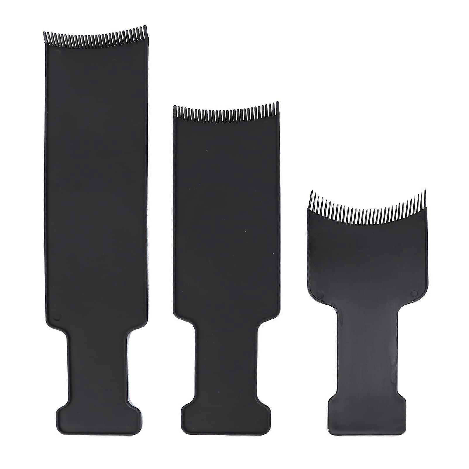 Hair Highlighting Comb Set with Sectioning Board for Precise Dye Application, 3pcs Black