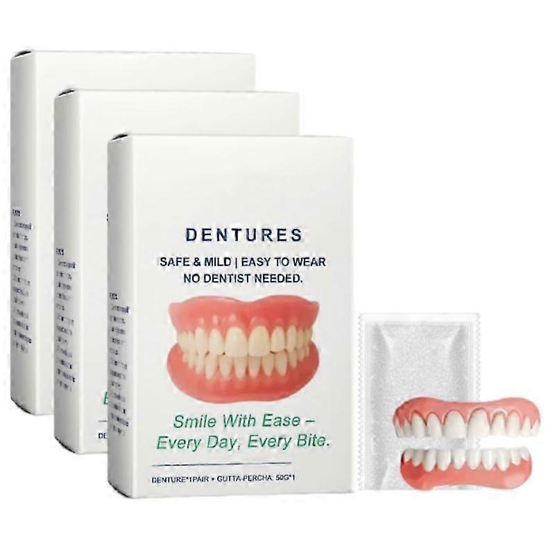 Full Denture Set with Realistic Tooth Alignment, ThermoAdaptive Fake Teeth for Costume and Cosplay
