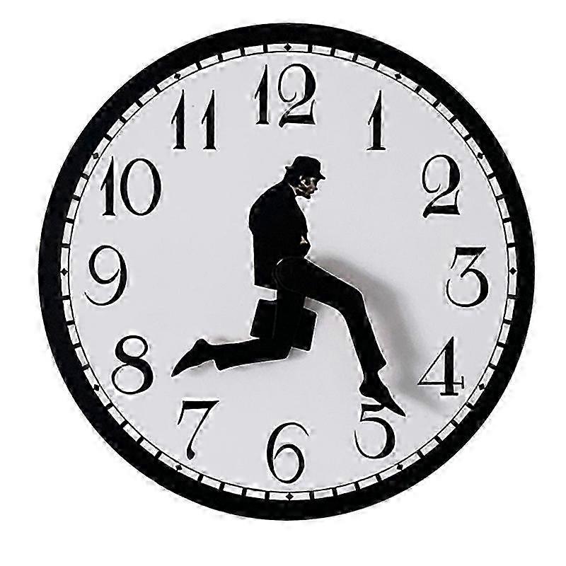 Novelty Silent Wall Clock with British Comedy Design, Large EasyRead Numbers, Battery Powered