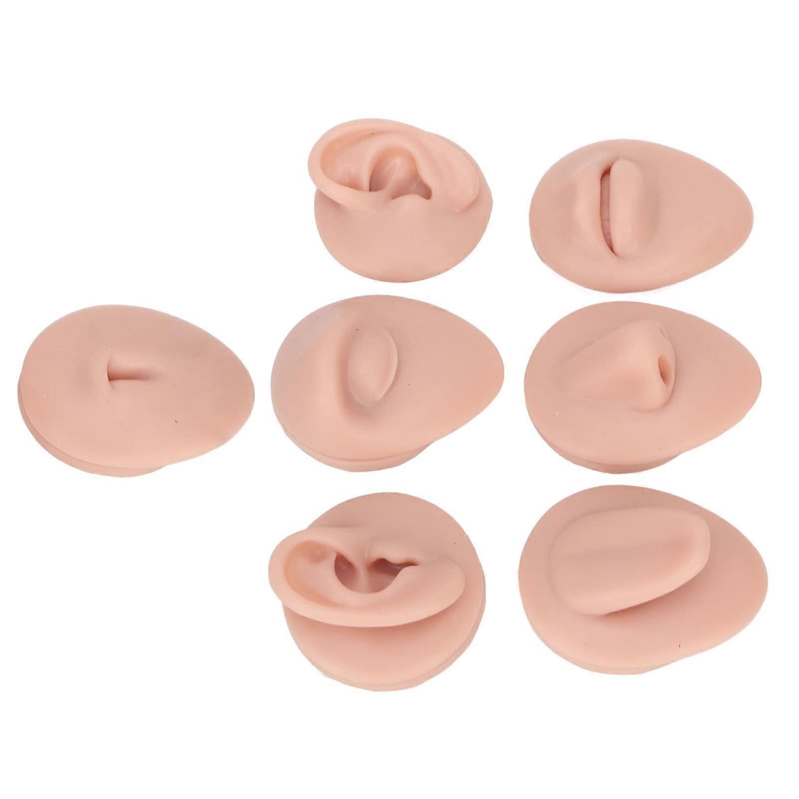 Body Piercing Practice Model with Realistic Silicone Texture, Multiple Areas, Medium Skin Training Set
