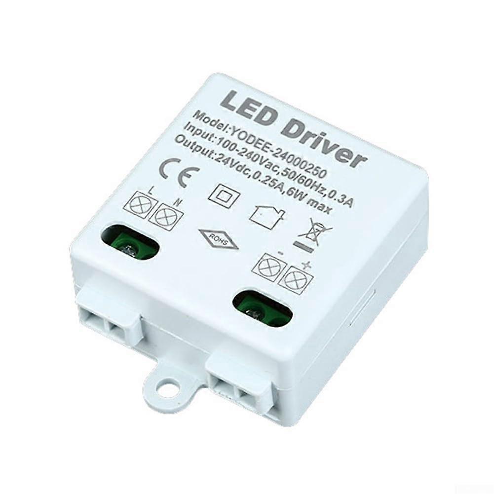 6W LED Power Supply Driver 24V DC with Overload Protection for Low Voltage LED Lighting