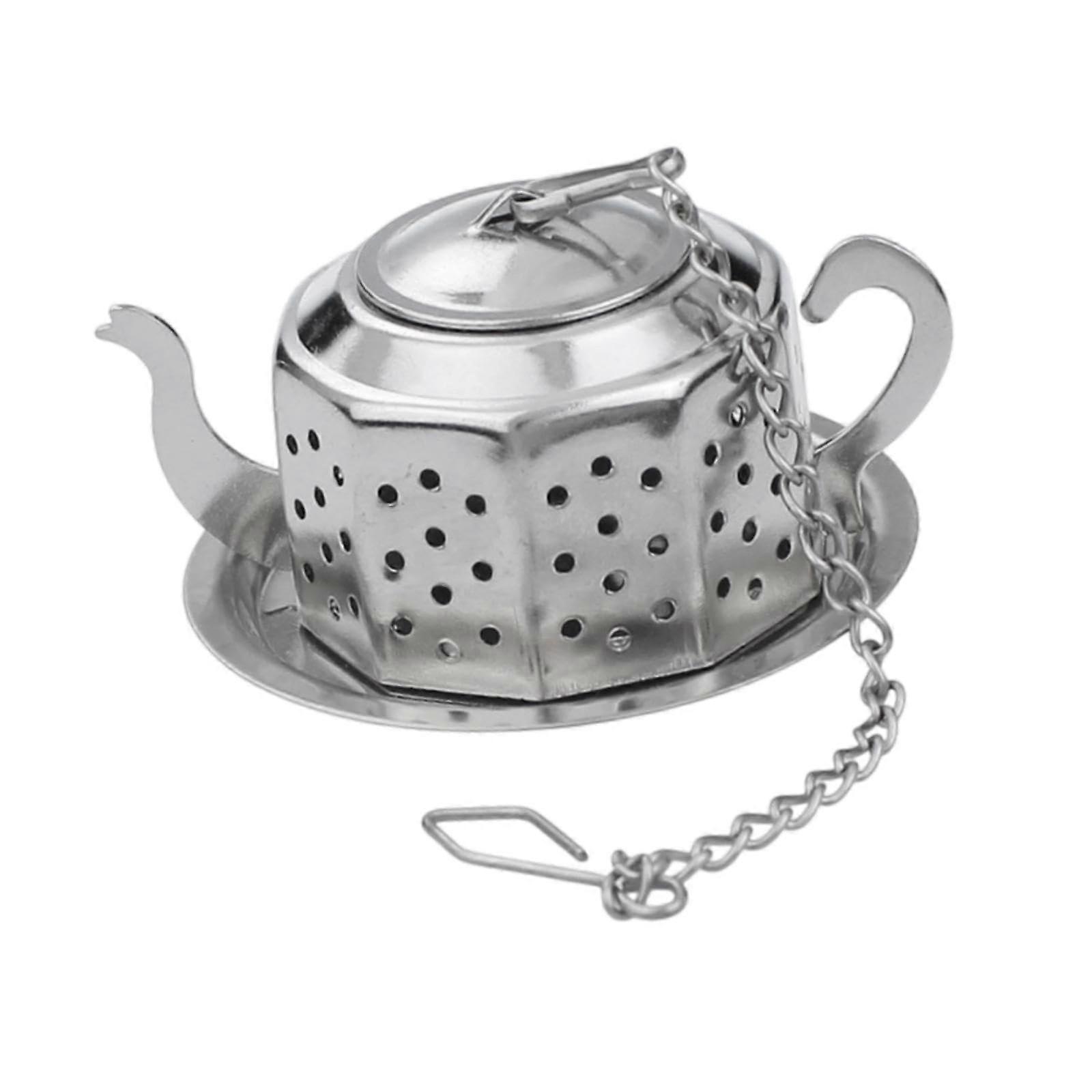 Tea Infuser with Hook and Drip Tray, Reusable Loose Leaf Tea Strainer for Cup or Teapot
