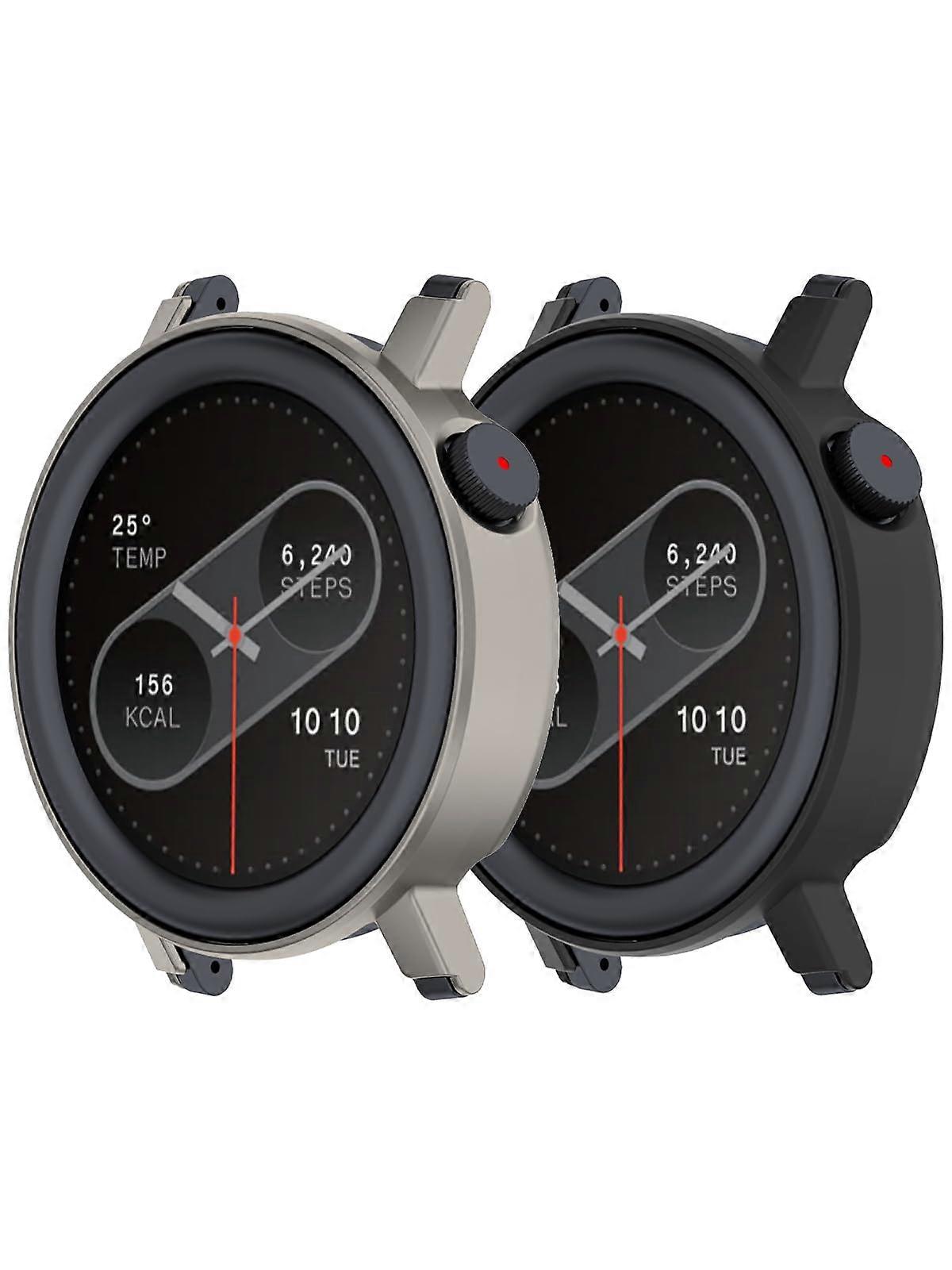 Smartwatch Protective Case for CMF Watch 3 Pro, Scratch Resistant Transparent Shield, Black and Silver 2 Pack