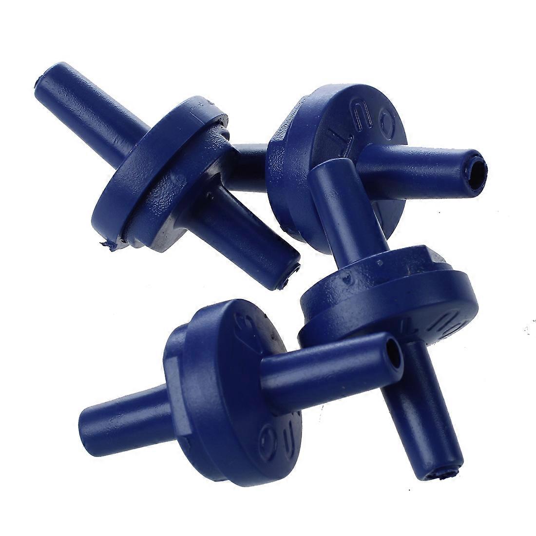 4 Pcs 3mm Inside Diameter Hard Plastic One-way Check Valve Dark Blue