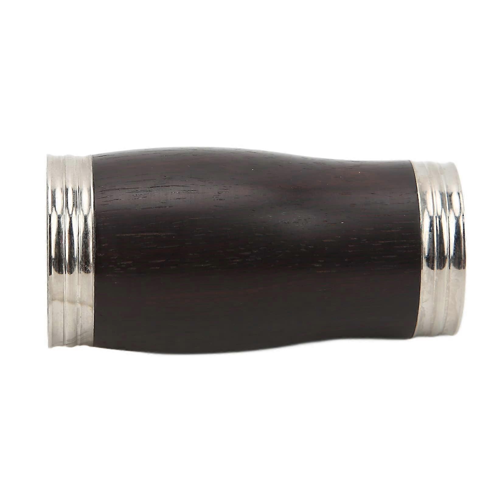 Adjustable Ebony Clarinet Barrel with Silver Trim for Precise Pitch and Improved Tone Response