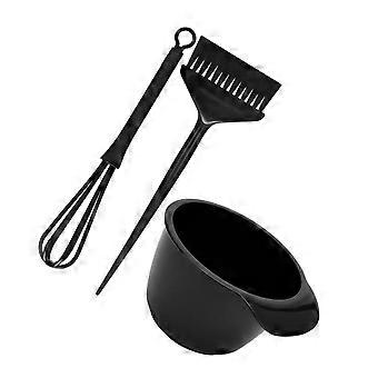 Hair Dye Brush Set with Mixing Bowl and Stick, Salon Quality Coloring Kit for Even Application, Black