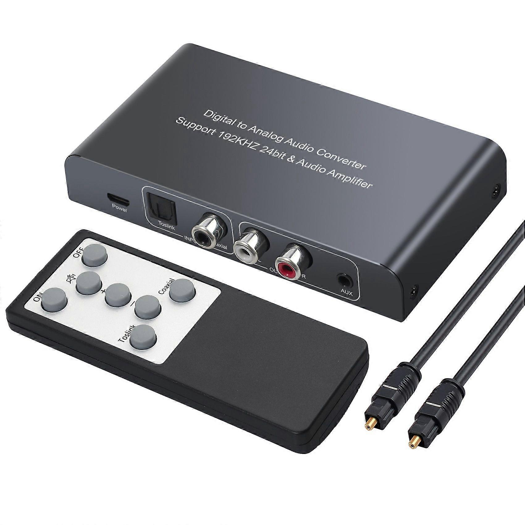 Digital to Analog Audio Converter with IR Remote Control Adapter