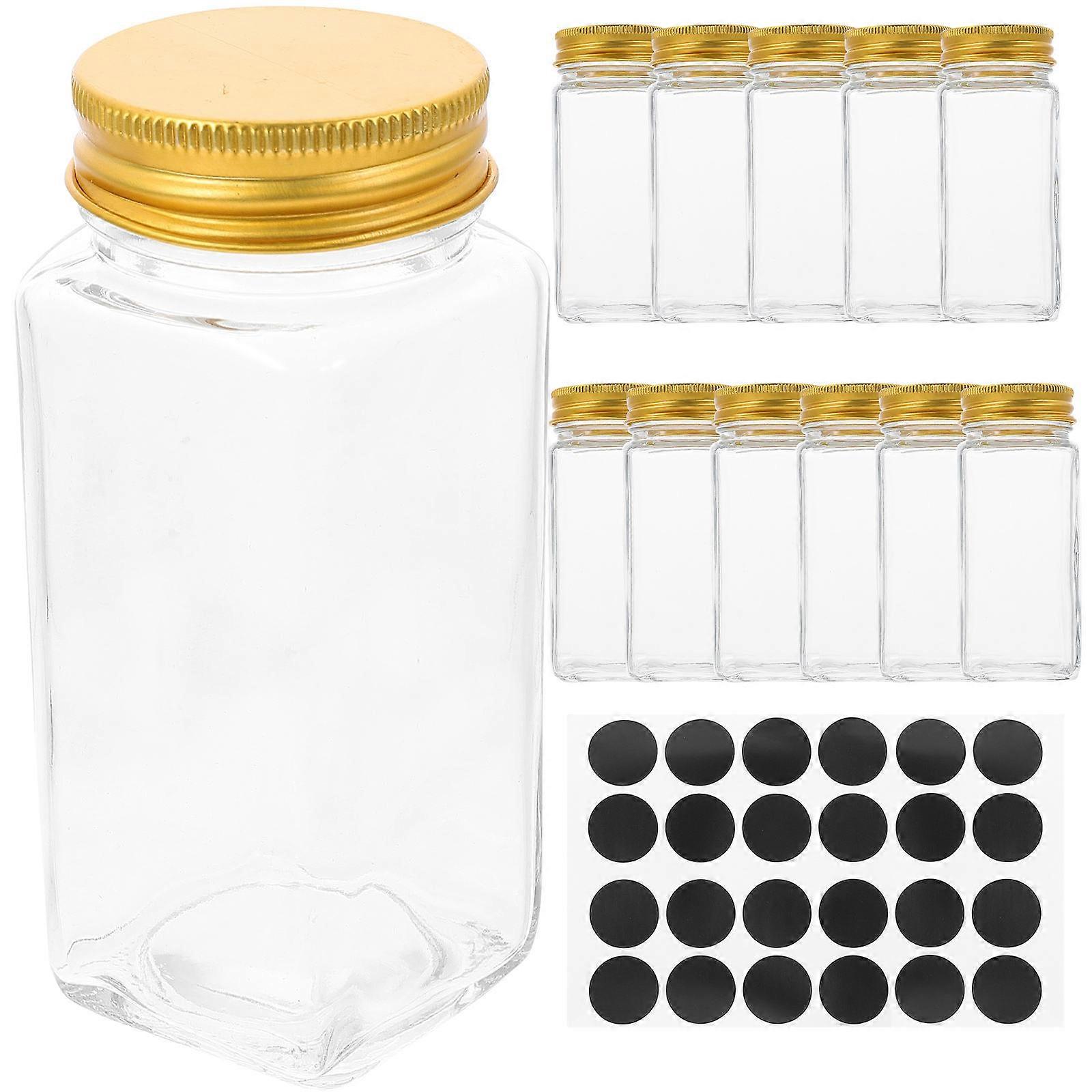 Compact Salt Container Set for Household Use with 12 Transparent Spice Bottles