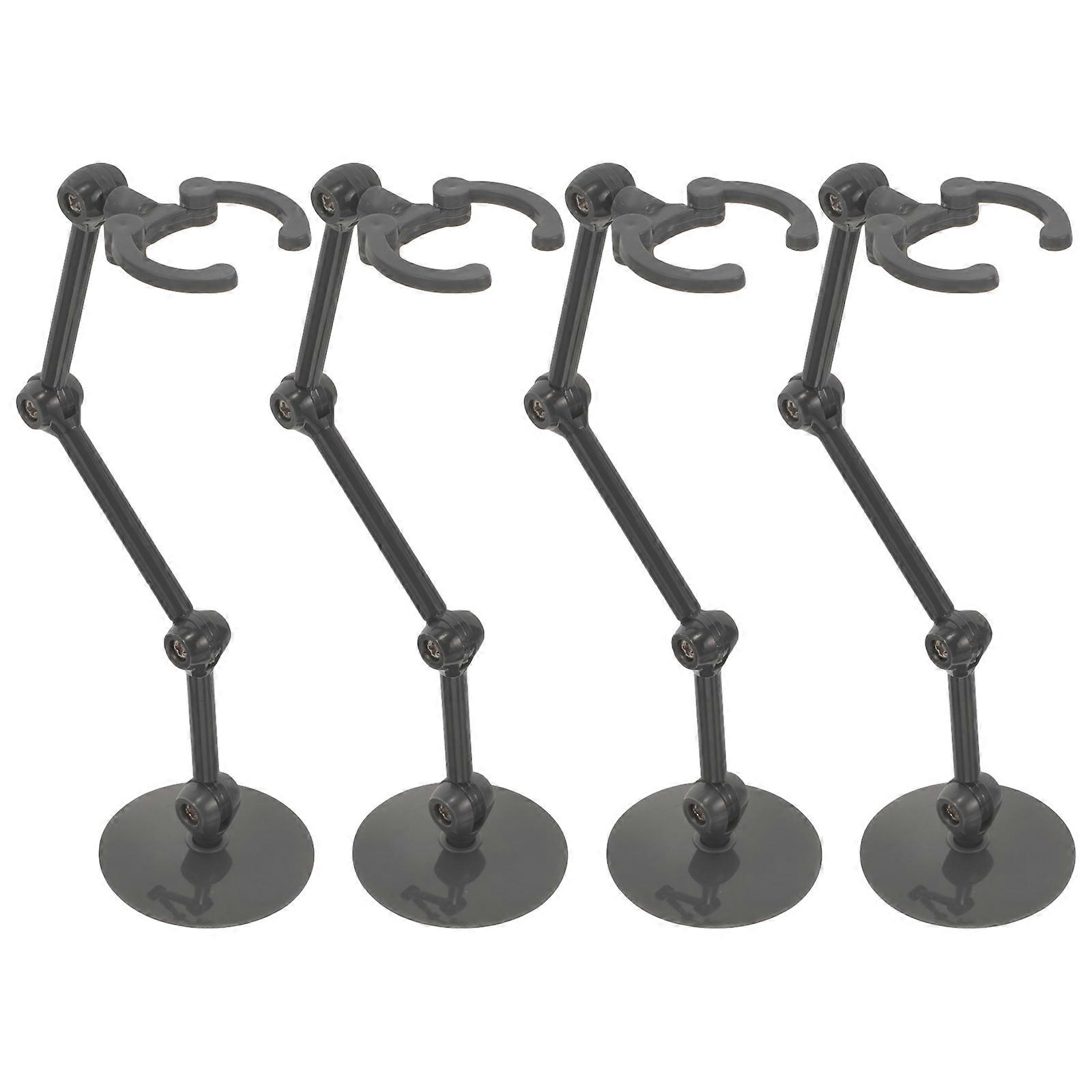Action Figure Stand Display Holder for 8Pcs Plastic Model Figures Black Color