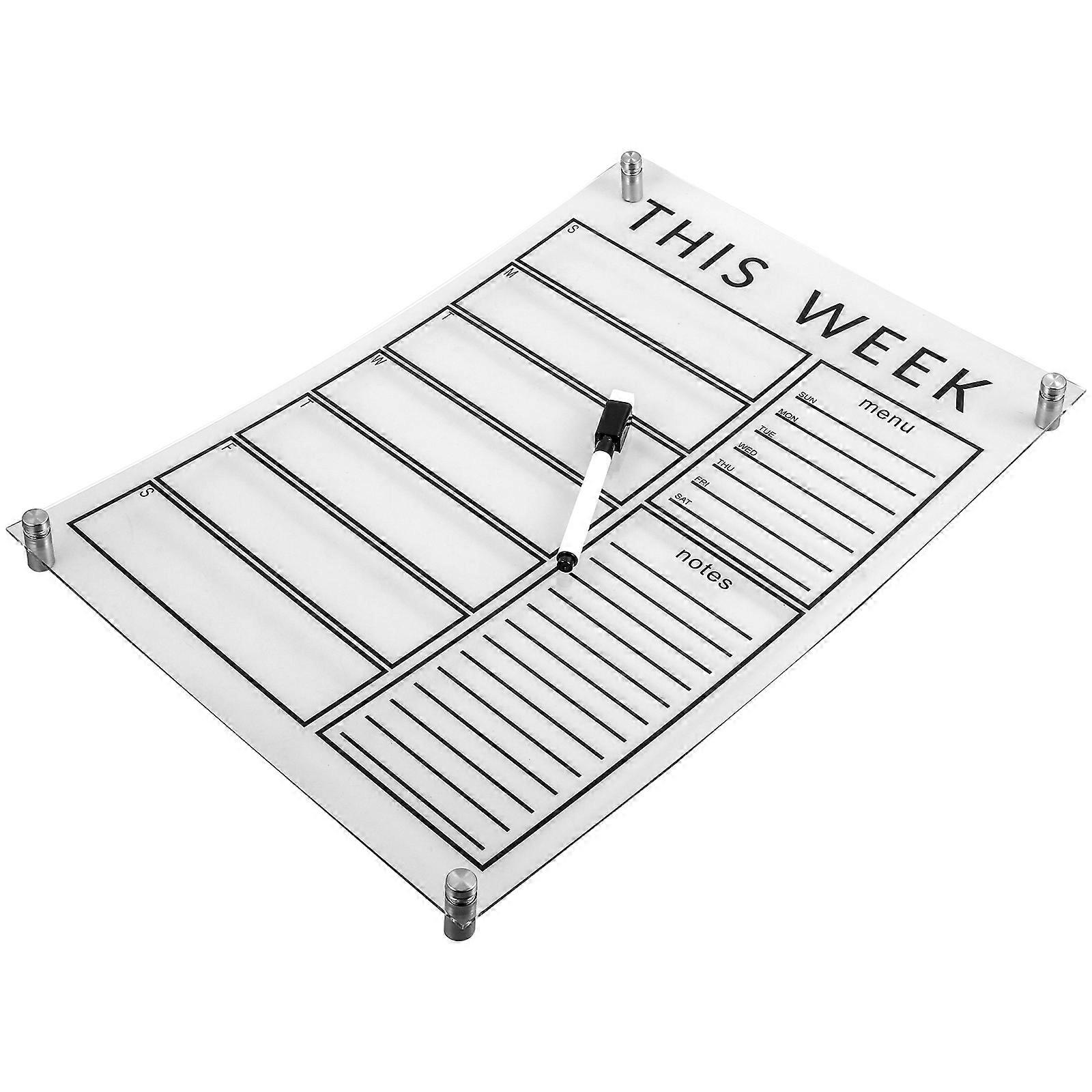 Weekly Message Board 4Sets for Home Use Acrylic Clear Planning Board