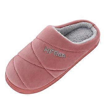 Hausschuhe für Damen, Damen-Paarhausschuhe, einfarbig, warm, rutschfest, für bequemes Zuhause, Damenhausschuhe, Z03 Rot, Größe 6
