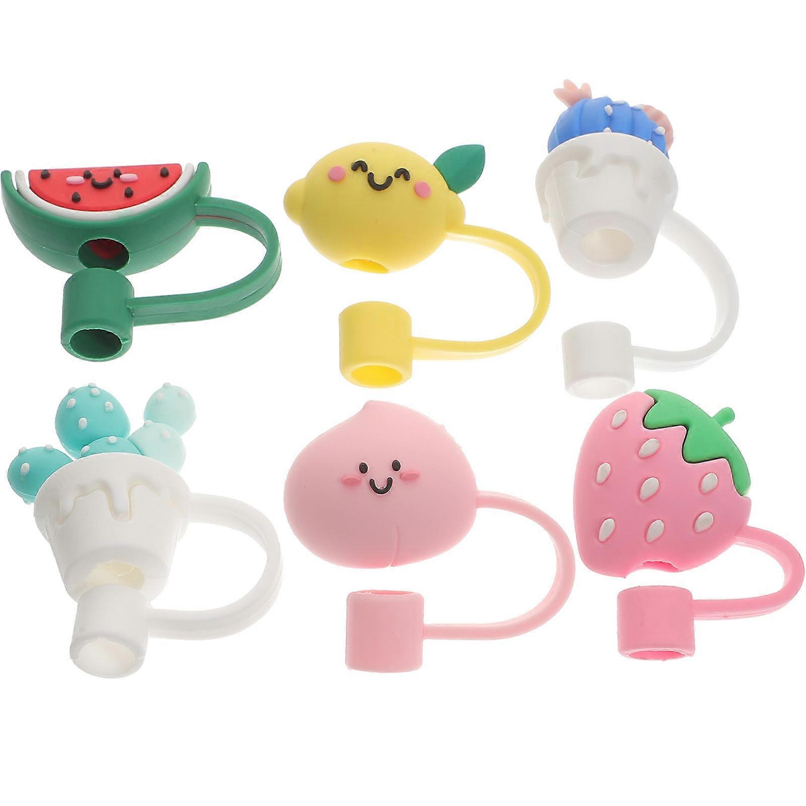 Silicone Straw Tips Cover for Drinking Straw Use 12Pcs Set