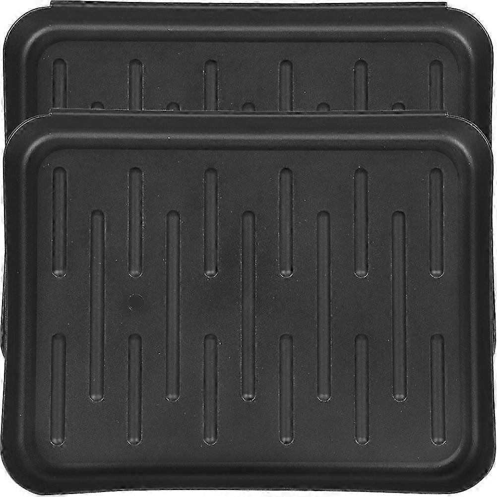 Durable Plastic Shoe Pan Boot Tray Set 2Pcs for Indoor Storage