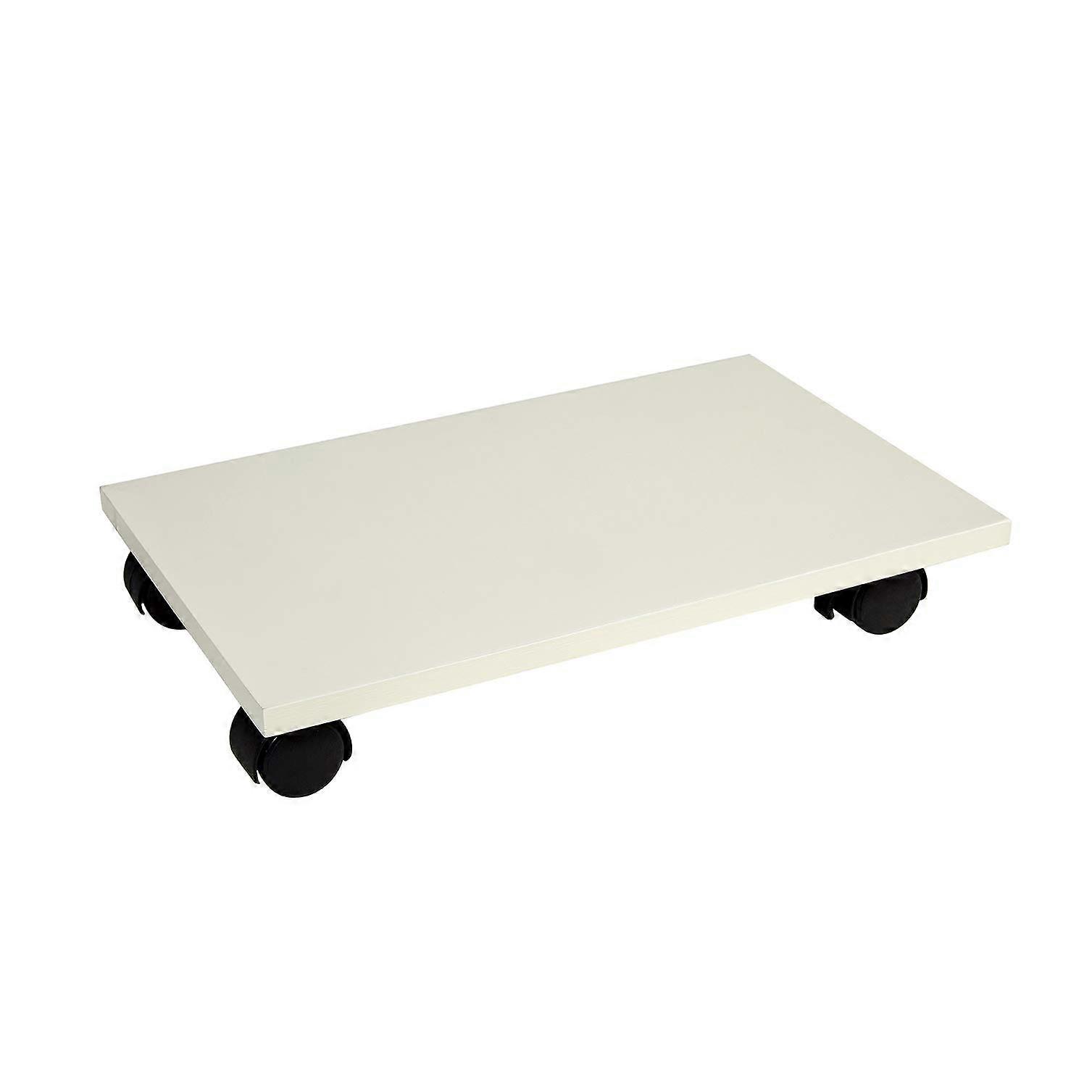 Wooden CPU Stand with Lockable Caster Wheels, Solid Oak Computer Tower Holder for Desktop PC