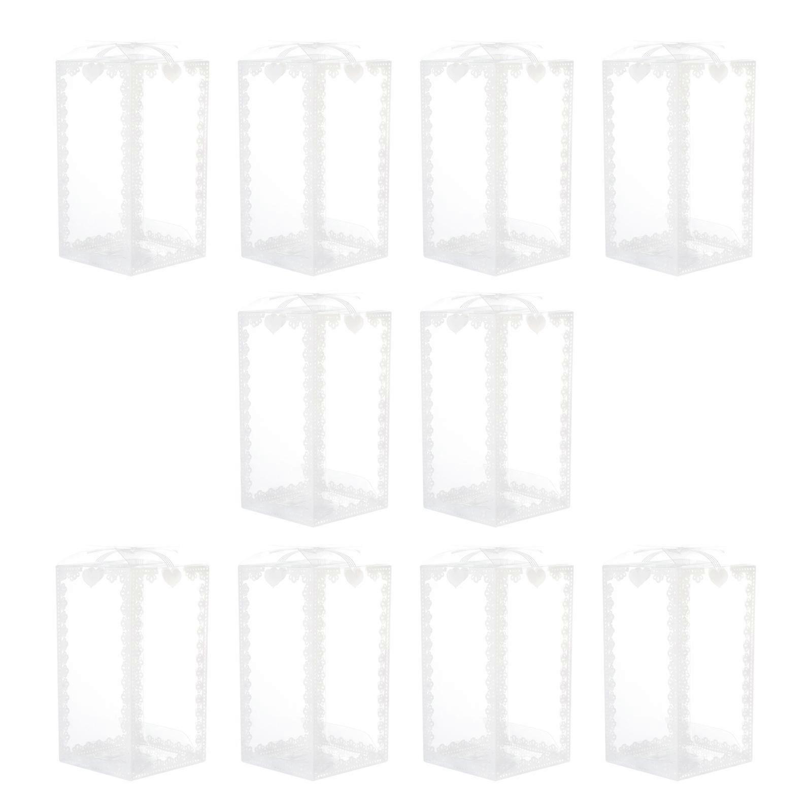 10pcs PVC Transparent Boxes Wedding Candy Packaging Boxes Transparent PVC Boxes