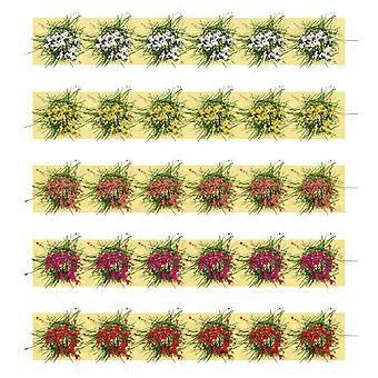 5pcs Mikrolandschaft Mini Blumencluster Statische Szenerie Modelle DIY Miniatur Gras Cluster
